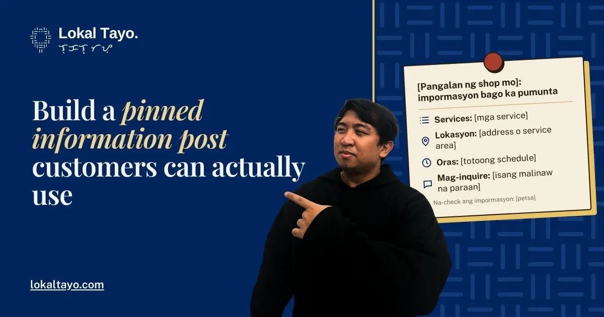 Build a pinned information post customers can actually use